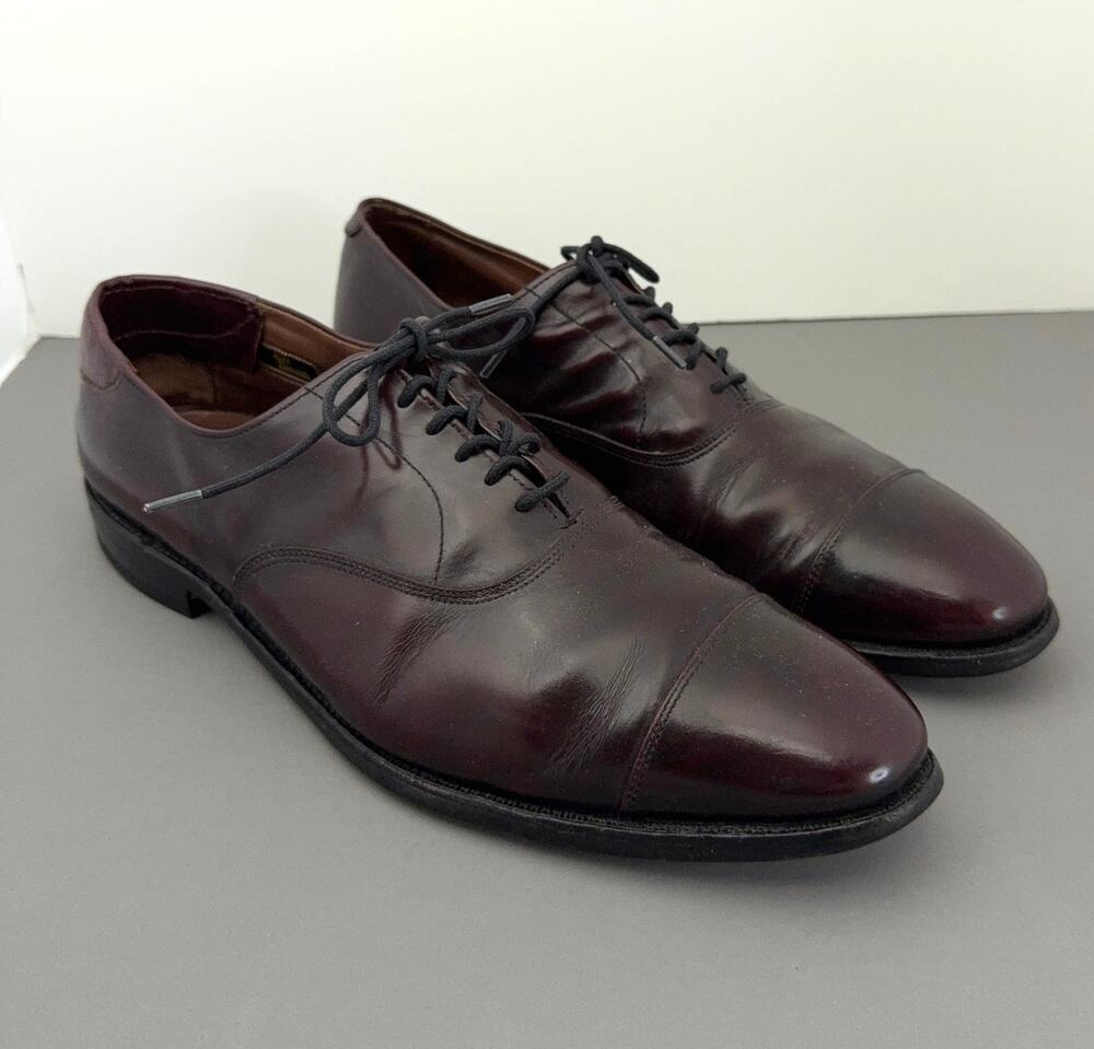 Allen Edmonds Park Avenue Oxford Mens 13 B Cap Toe Dress Shoes Burgundy 5675